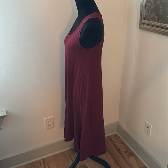 CASLON burgundy cotton modal sleeveless tank casual dress Sz S - Picture 3 of 6